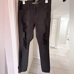 Express black ripped skinny jeans